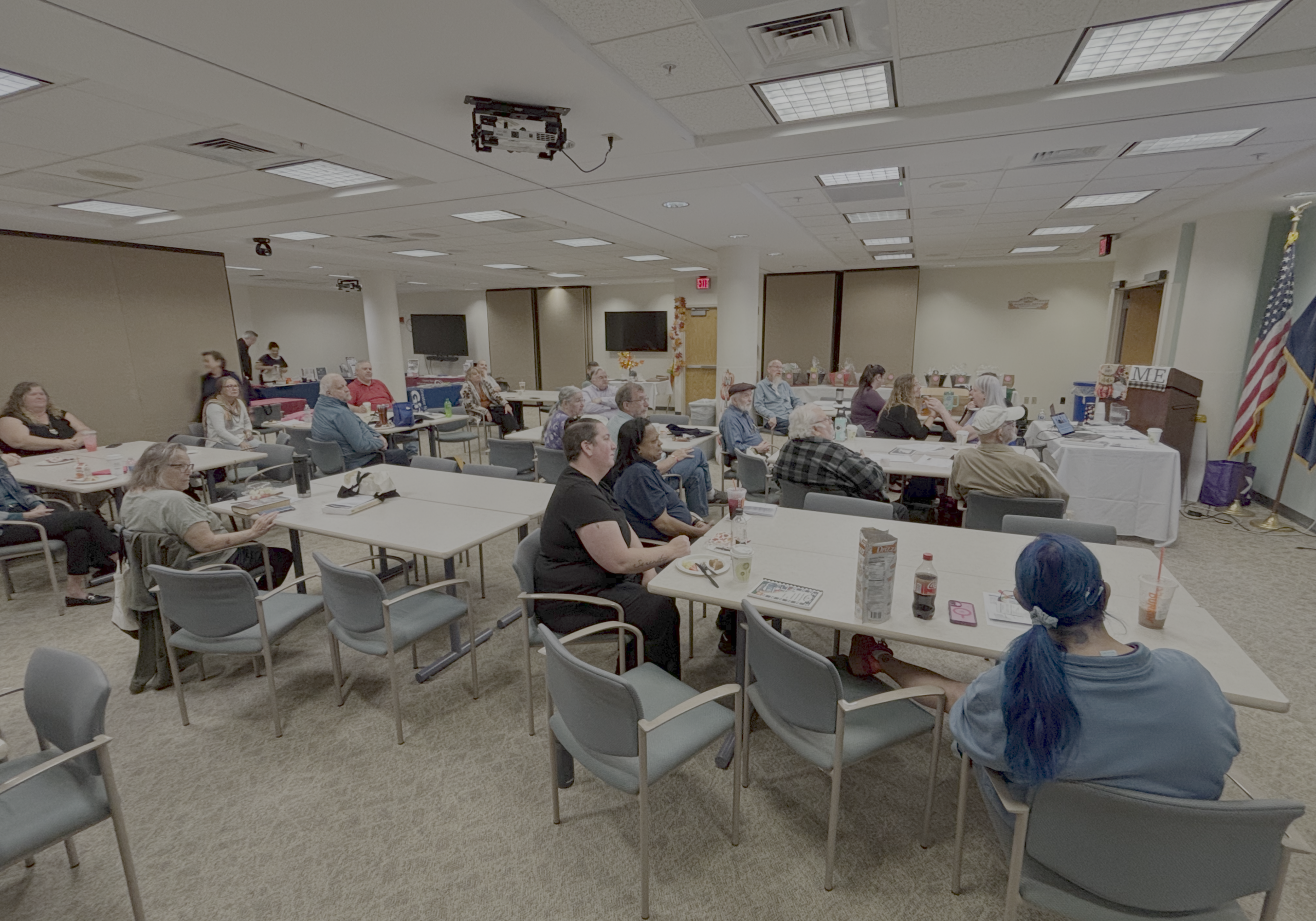 group of people in a forum